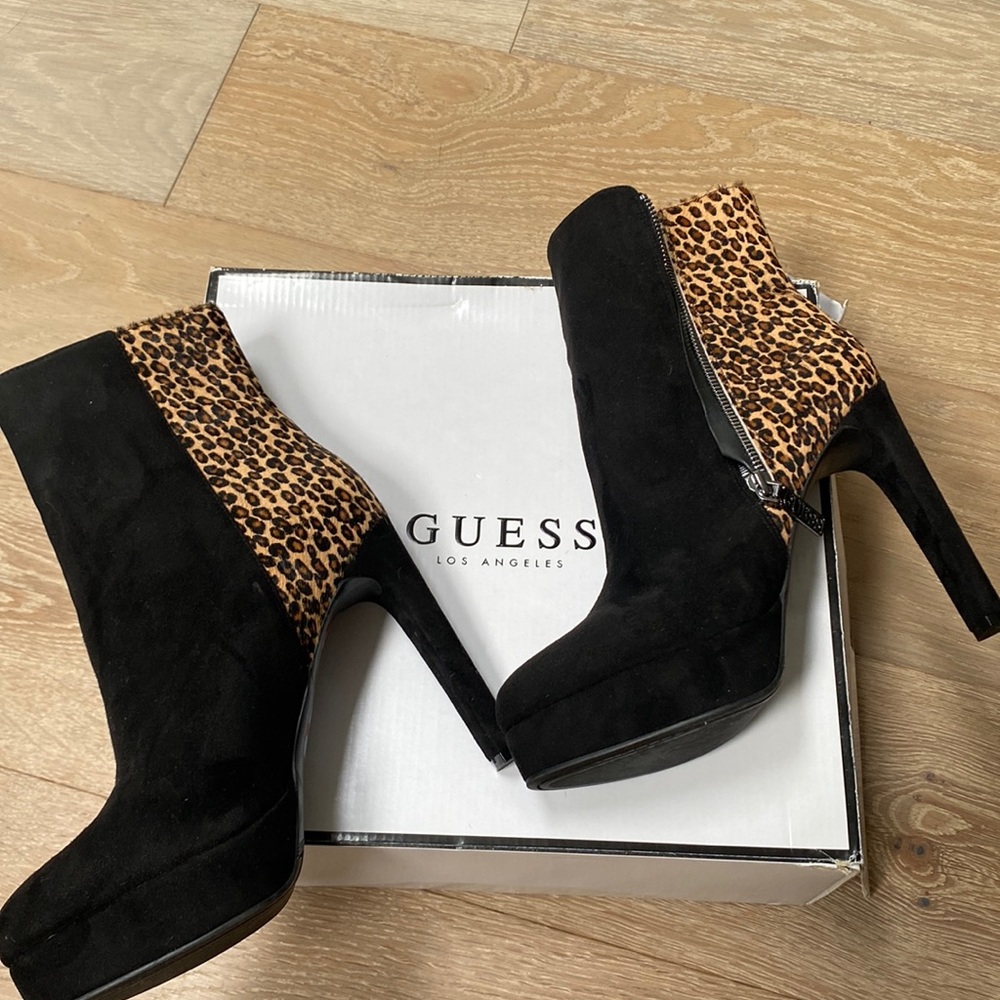 Guess heels, with cheetah print, never worn